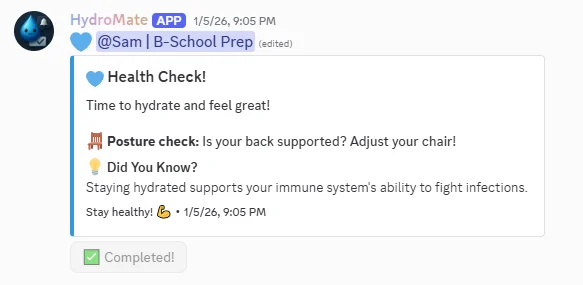 Smart Hydration Reminders